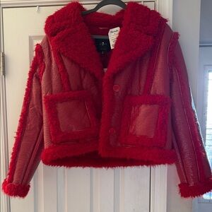 Red Faux Fur Jacket
